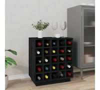 vidaXL Portabottiglie Nero 55,5x34x61 cm in Legno Massello di Pino