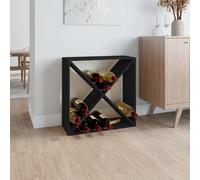 vidaXL Portabottiglie Nero 62x25x62 cm in Legno Massello di Pino