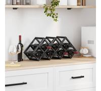 vidaXL Portabottiglie Nero 63 x 16.5 x 25 cm