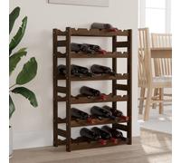 vidaXL Portabottiglie per 30 Bottiglie Marrone Legno Massello di Pino