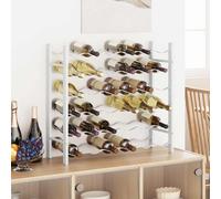 vidaXL Portabottiglie per 36 Bottiglie Metallo Bianco