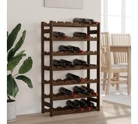 vidaXL Portabottiglie per 42 Bottiglie Marrone Legno Massello di Pino