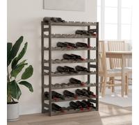 vidaXL Portabottiglie per 56 Bottiglie Grigio Legno Massello di Pino