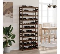vidaXL Portabottiglie per 77 Bottiglie Marrone Legno Massello di Pino