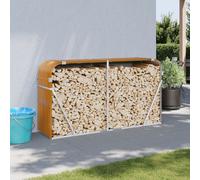 vidaXL Portaceppi Effetto Legno 180x45x100 cm in Acciaio Zincato