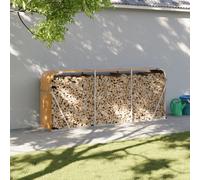 vidaXL Portaceppi Effetto Legno 234x45x100 cm in Acciaio Zincato
