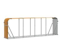 vidaXL Portaceppi Marrone Chiaro 300x45x100 cm in Acciaio Zincato