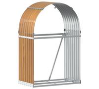 vidaXL Portaceppi Effetto Legno 80x45x120 cm in Acciaio Zincato