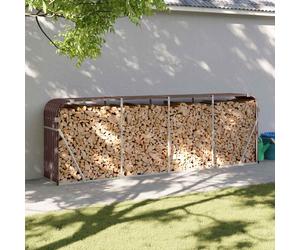 vidaXL Portaceppi Marrone 300x45x100 cm in Acciaio Zincato