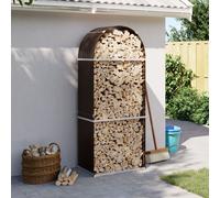 vidaXL Portaceppi Marrone 80x45x190 cm in Acciaio Zincato