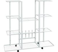 vidaXL Portafiori con rotelle 94,5x24,5x91,5 cm Ferro bianco