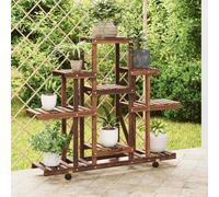 vidaXL Portafiori con Ruote 110x25x101 cm in Legno Massello di Abete