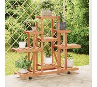 vidaXL Portafiori con Ruote 110x25x101 cm in Legno Massello di Abete