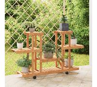 vidaXL Portafiori con Ruote 110x25x78 cm in Legno Massello di Abete