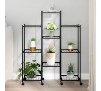 vidaXL Portafiori con Ruote 83x25x103,5 cm Ferro Nero