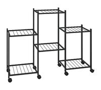 vidaXL Portafiori con Ruote 83x25x63,5 cm Ferro Nero