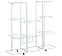 vidaXL Portafiori con Ruote 94,5x24,5x91,5 cm Ferro Bianco