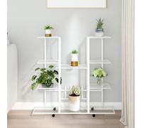 vidaXL Portafiori con Ruote 94,5x24,5x91,5 cm Ferro Bianco