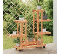 vidaXL Portafiori con Ruote 95x25x101 cm in Legno Massello di Abete