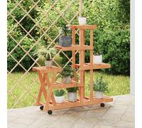 vidaXL Portafiori con Ruote 95x25x101 cm in Legno Massello di Abete