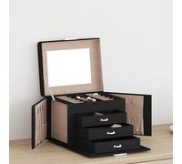 vidaXL Portagioie a 4 Strati con Specchio Bloccabile 22,5x17,5x16,5 cm