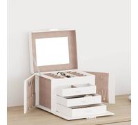 vidaXL Portagioie a 4 Strati con Specchio Bloccabile 22,5x17,5x16,5 cm