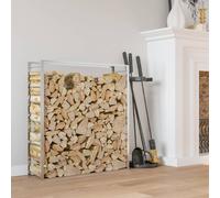 vidaXL Portalegna 110x28x116 cm in Acciaio Inossidabile