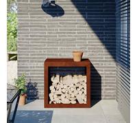 vidaXL Rastrelliera per Legna 60x40x60 cm in Acciaio Corten, Porta Legna, portalegna da Esterno, portalegna da Interno, Porta ceppi