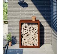 vidaXL Rastrelliera per Legna 60x40x80 cm in Acciaio Corten, Porta Legna, portalegna da Esterno, portalegna da Interno, Porta ceppi