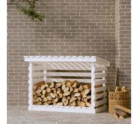 Portalegna Bianco 108x73x79 cm in Legno Massello di Pino