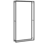 vidaXL Portalegna Nero Opaco 110x28x214 cm in Acciaio