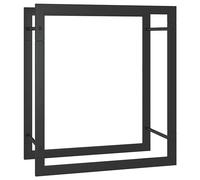vidaXL Portalegna Nero Opaco 50x28x56 cm in Acciaio
