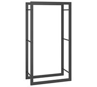 vidaXL Portalegna Nero Opaco 50x28x94 cm Acciaio