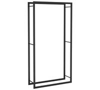 vidaXL Portalegna Nero Opaco 80x28x154 cm in Acciaio