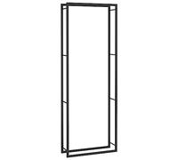vidaXL Portalegna Nero Opaco 80x28x222 cm in Acciaio
