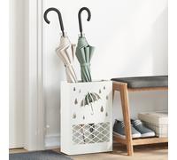 vidaXL portaombrelli bianco - 28x12x41 cm, acciaio