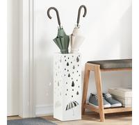 vidaXL Portaombrelli Bianco Metallo Standard Motivo Portaombrelli
