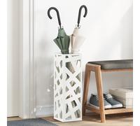 vidaXL Portaombrelli Bianco Metallo Standard Portaombrelli