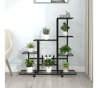 vidaXL Portapiante con Ruote 94,5x25x92,5 cm Nero in Metallo