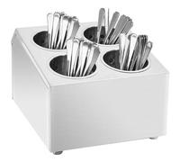 Portaposate con 4 Inserti Quadrato in Acciaio Inox