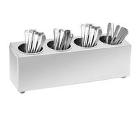 vidaXL Portaposate con 4 Inserti Rettangolare in Acciaio Inox