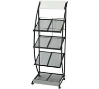vidaXL Portariviste 47x40x134 cm Nera e Bianca A4