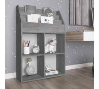vidaXL Portariviste Bambini Grigio Cemento 71x30x114 cm Multistrato