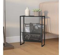vidaXL Portariviste Nero 35x15x45 cm in Acciaio