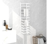 vidaXL Portasciugamani Bianco 24x12x96 cm in Acciaio