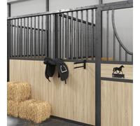 vidaXL Portasella con Doppio Braccio Portatile Nero in Ferro, portasella Portatile, portasella sospeso, Porta Supporto Sella Portatile