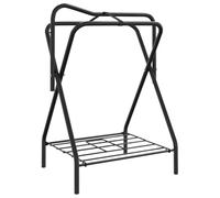 vidaXL Portasella Pieghevole Autoportante Nero in Ferro, Supporti per Sella, portasella Portatile, Supporto per Coperta da Sella, Supporto portasella