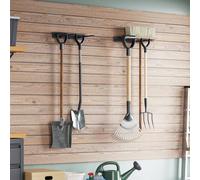 vidaXL Portautensili da Giardino a Muro 2 pz Neri in Acciaio