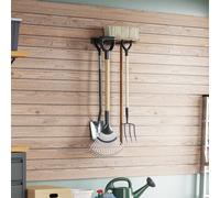 vidaXL Portautensili da Giardino a Muro Nero in Acciaio