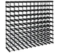 vidaXL Portavini da 120 Bottiglie Nero in Legno Massello di Pino